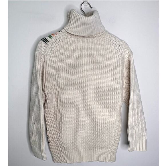 Tory Sport Merino Wool Long Sleeve Turtleneck Tunic Sweater Beige Women's Size S - Picture 7 of 8